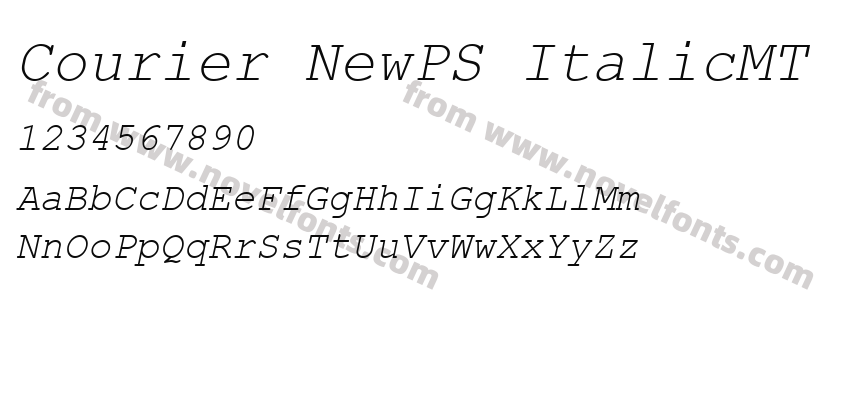 Courier NewPS ItalicMTPreview