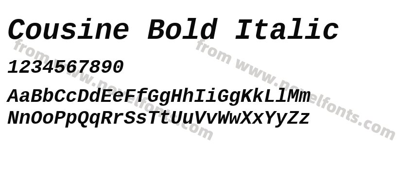 Cousine Bold ItalicPreview