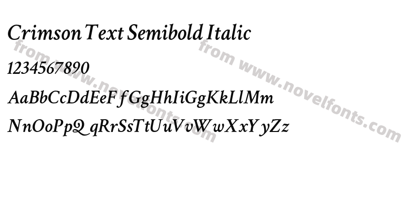 Crimson Text Semibold ItalicPreview