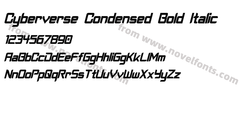 Cyberverse Condensed Bold ItalicPreview