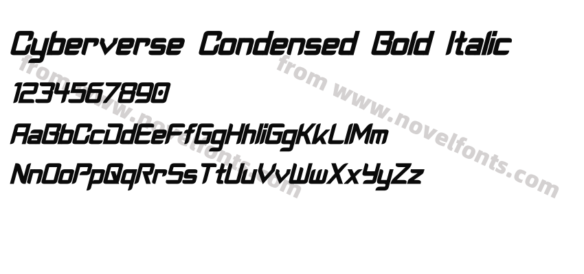 Cyberverse Condensed Bold ItalicPreview