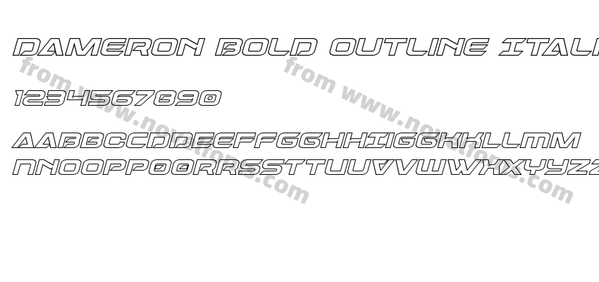 Dameron Bold Outline ItalicPreview