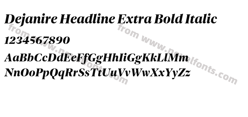 Dejanire Headline Extra Bold ItalicPreview