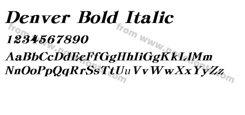 Denver Bold ItalicPreview