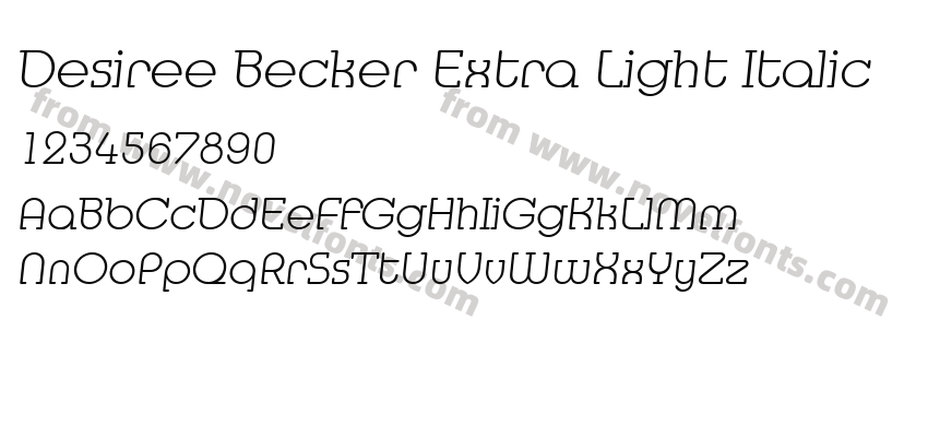 Desiree Becker Extra Light ItalicPreview