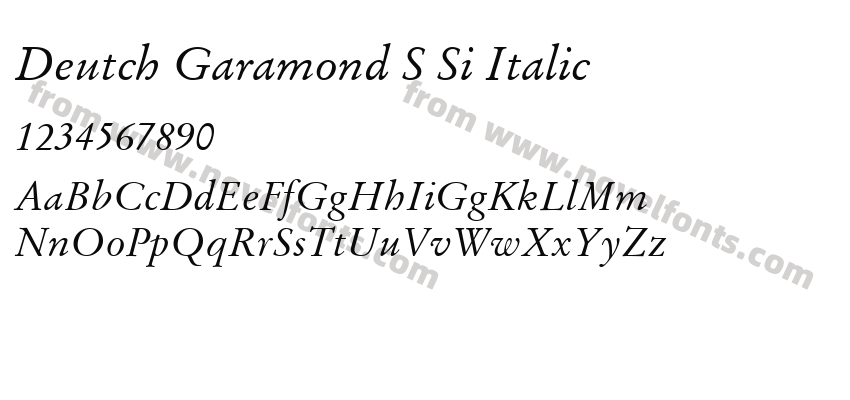 Deutch Garamond S Si ItalicPreview