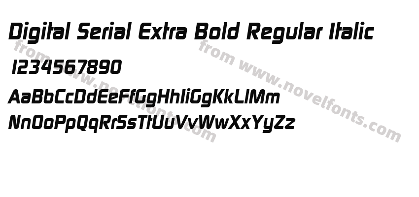 Digital Serial Extra Bold Regular ItalicPreview