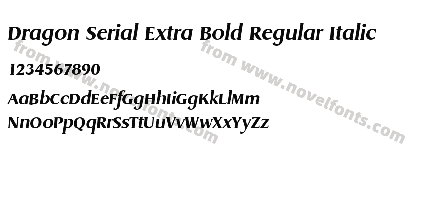 Dragon Serial Extra Bold Regular ItalicPreview