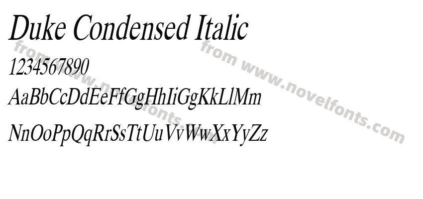 Duke Condensed ItalicPreview