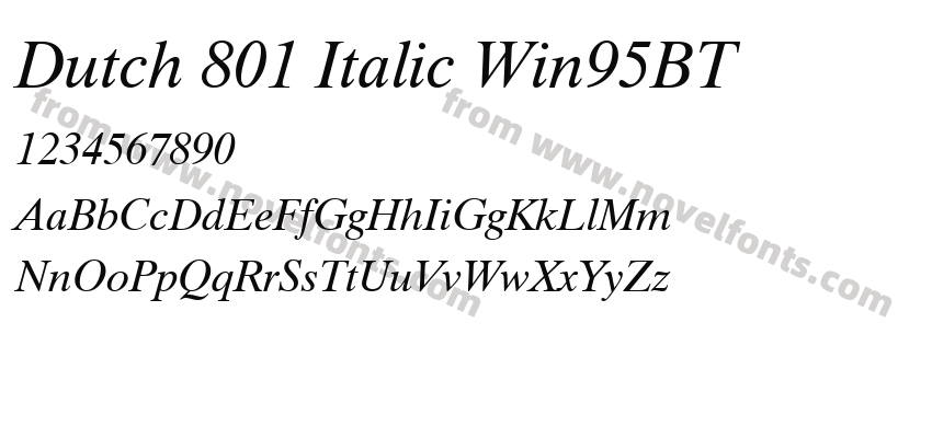 Dutch 801 Italic Win95BTPreview