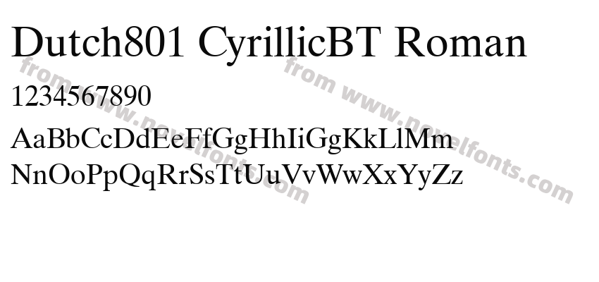 Dutch801 CyrillicBT RomanPreview