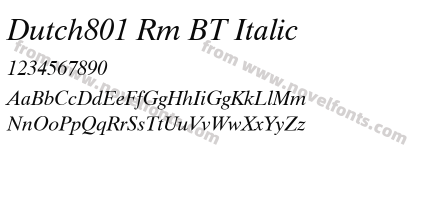 Dutch801 Rm BT ItalicPreview