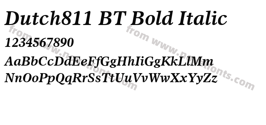 Dutch811 BT Bold ItalicPreview