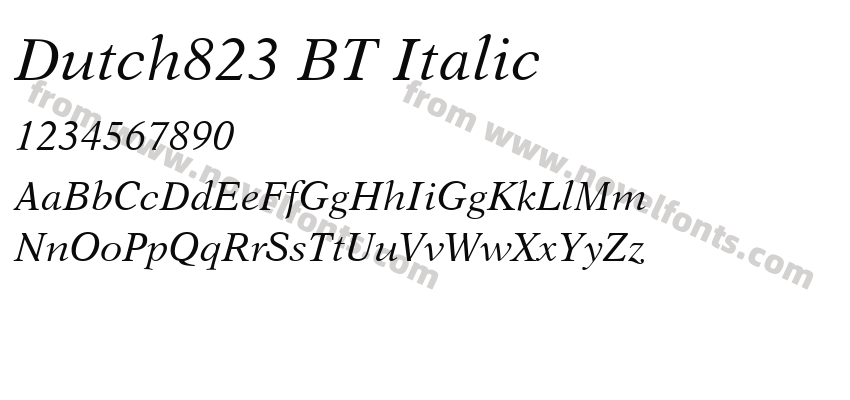 Dutch823 BT ItalicPreview