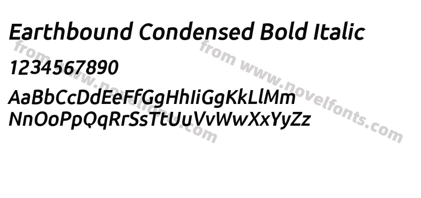 Earthbound Condensed Bold ItalicPreview