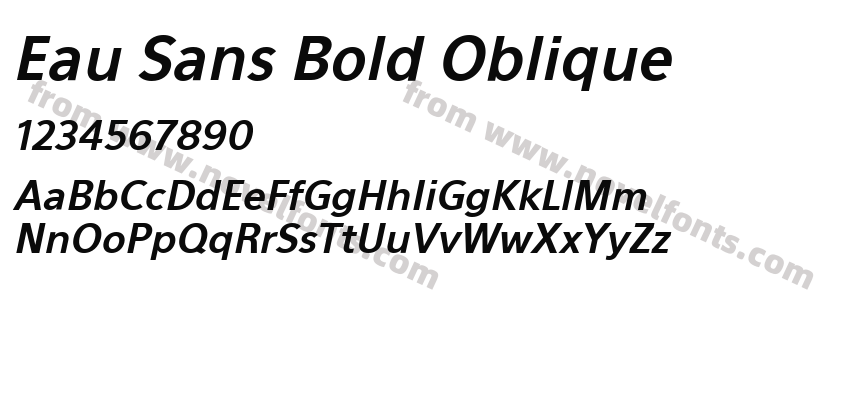 Eau Sans Bold ObliquePreview