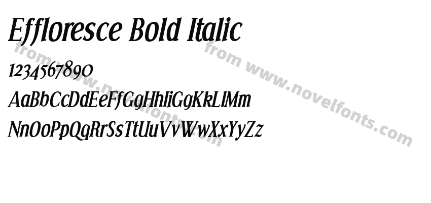 Effloresce Bold ItalicPreview