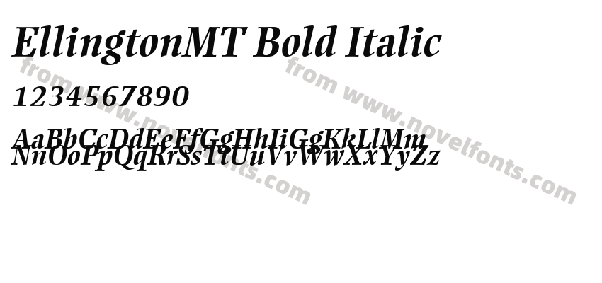 EllingtonMT Bold ItalicPreview