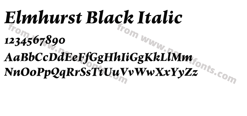 Elmhurst Black ItalicPreview