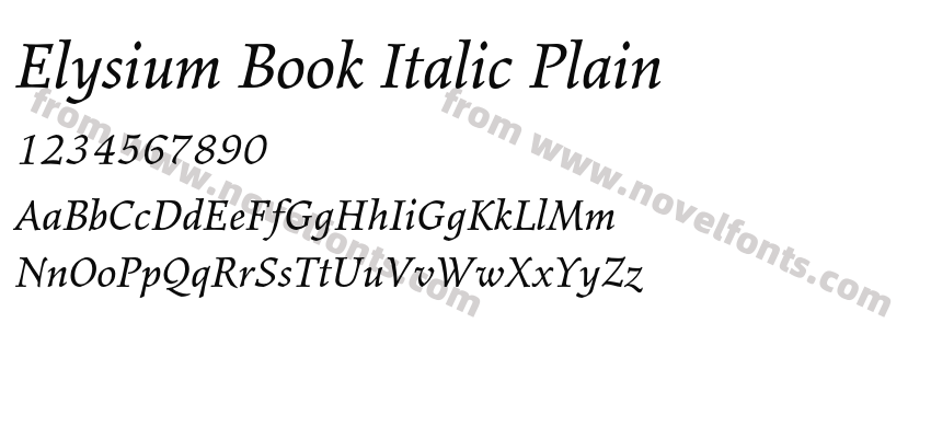 Elysium Book Italic PlainPreview