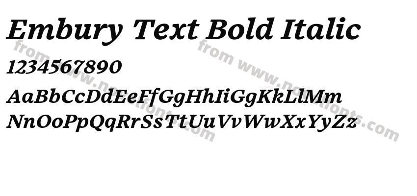 Embury Text Bold ItalicPreview