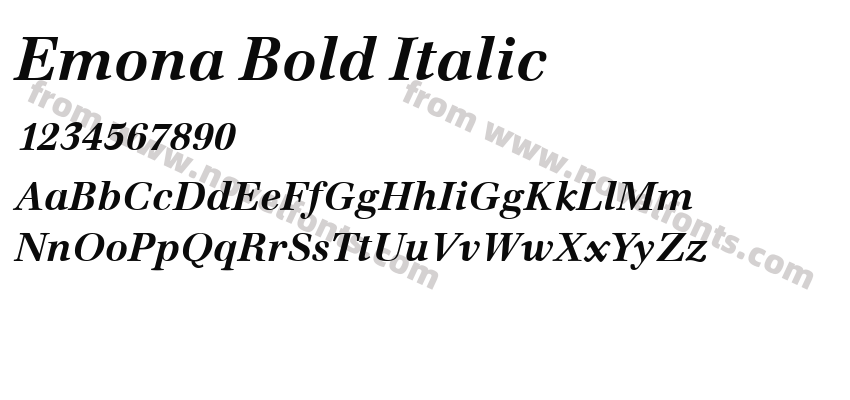 Emona Bold ItalicPreview