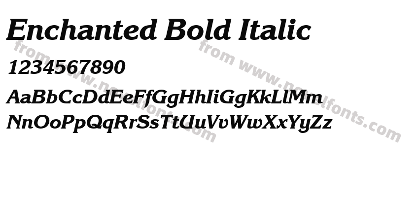 Enchanted Bold ItalicPreview