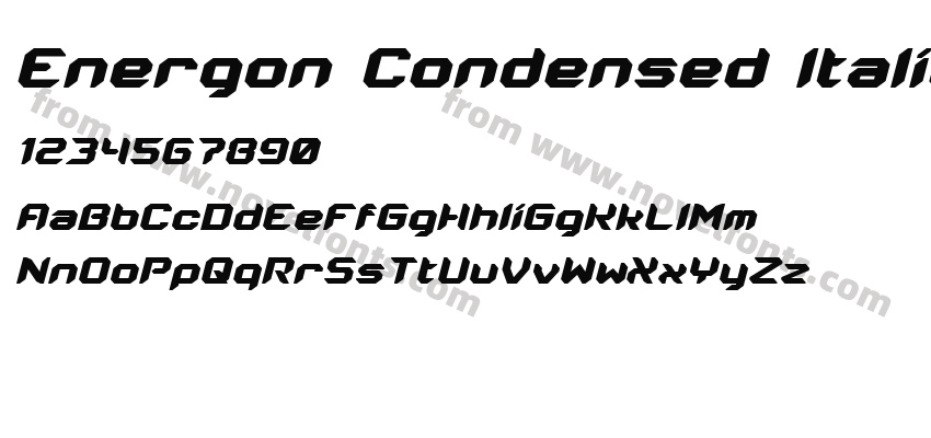 Energon Condensed ItalicPreview