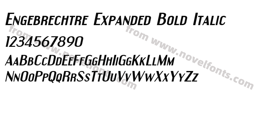 Engebrechtre Expanded Bold ItalicPreview