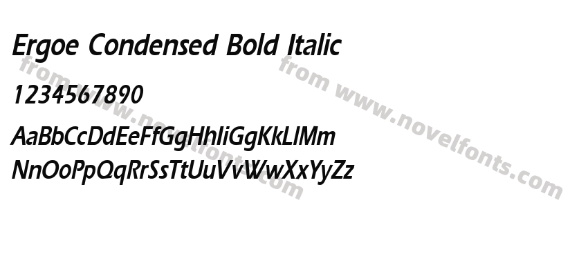 Ergoe Condensed Bold ItalicPreview