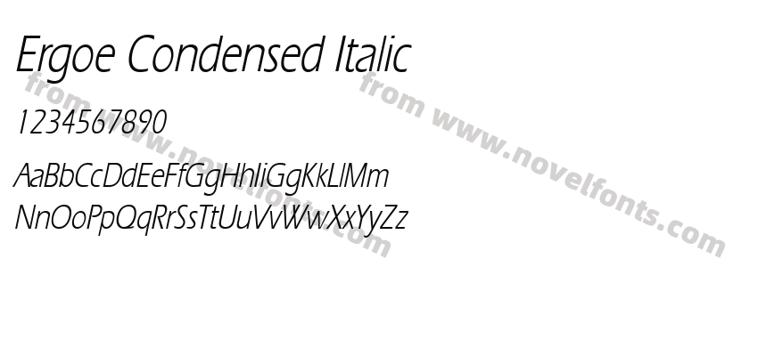 Ergoe Condensed ItalicPreview