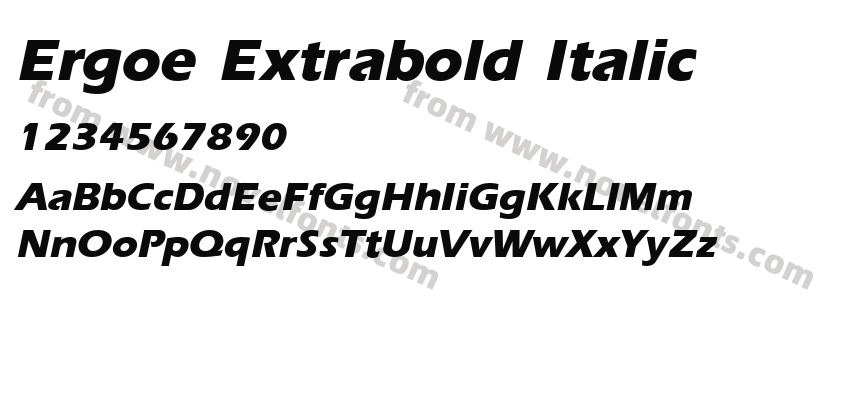 Ergoe Extrabold ItalicPreview