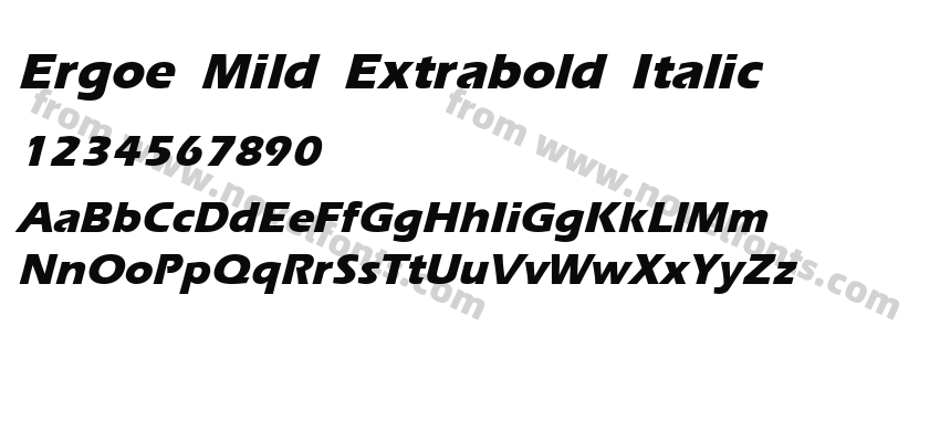 Ergoe Mild Extrabold ItalicPreview