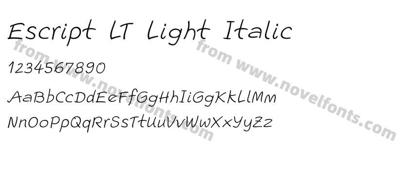 Escript LT Light ItalicPreview