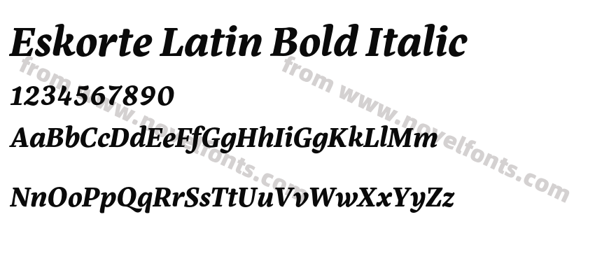 Eskorte Latin Bold ItalicPreview