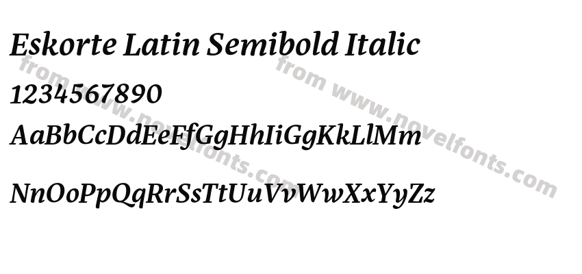 Eskorte Latin Semibold ItalicPreview