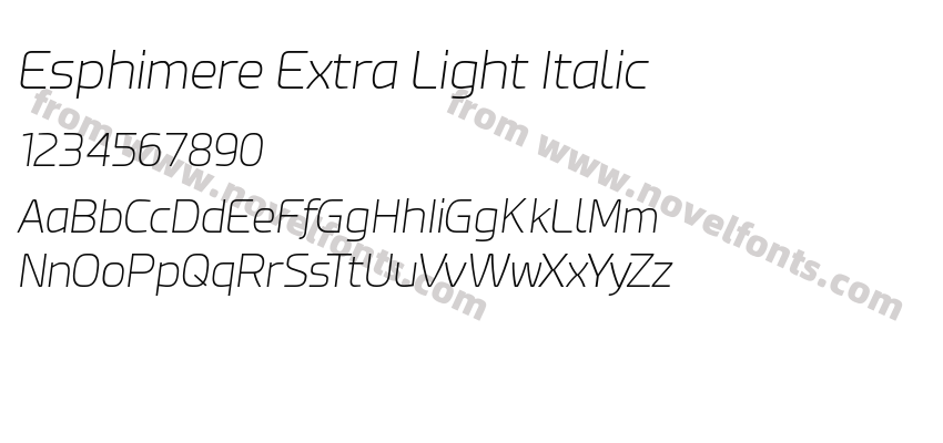 Esphimere Extra Light ItalicPreview