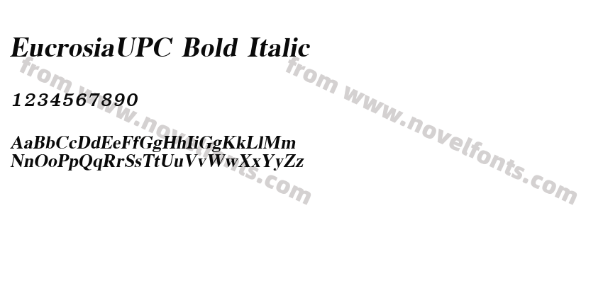 EucrosiaUPC Bold ItalicPreview