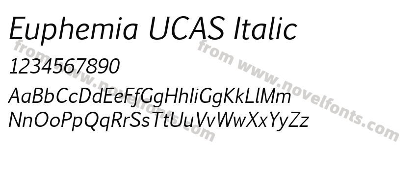 Euphemia UCAS ItalicPreview