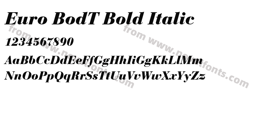 Euro BodT Bold ItalicPreview