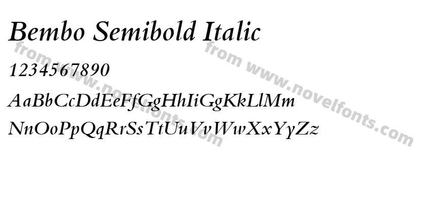 Bembo Semibold ItalicPreview