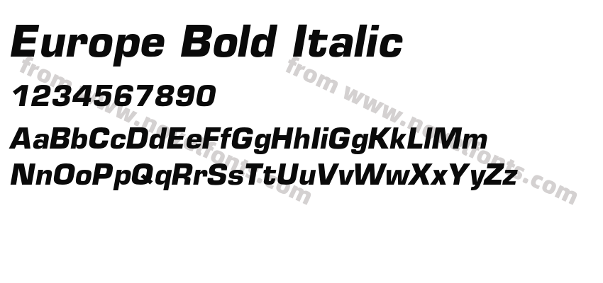 Europe Bold ItalicPreview