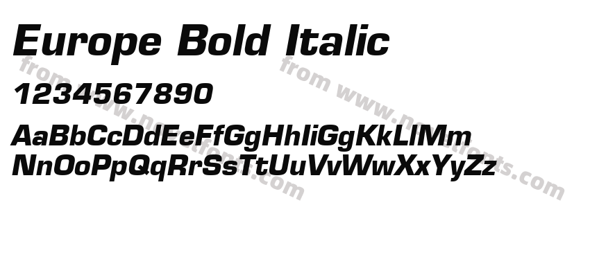 Europe Bold ItalicPreview