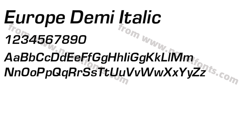 Europe Demi ItalicPreview