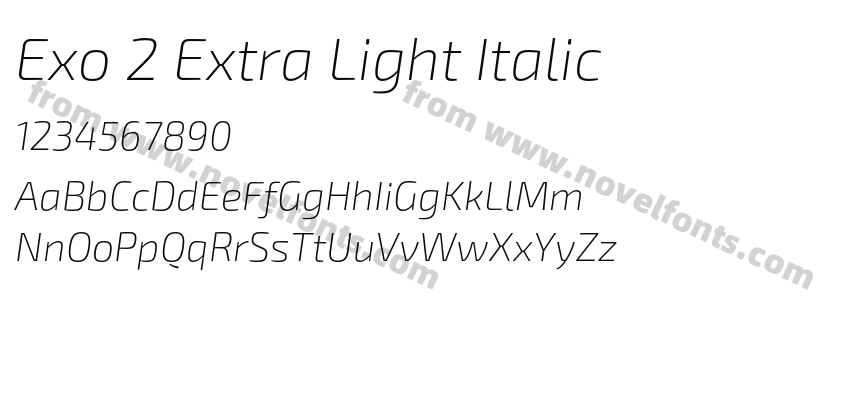 Exo 2 Extra Light ItalicPreview