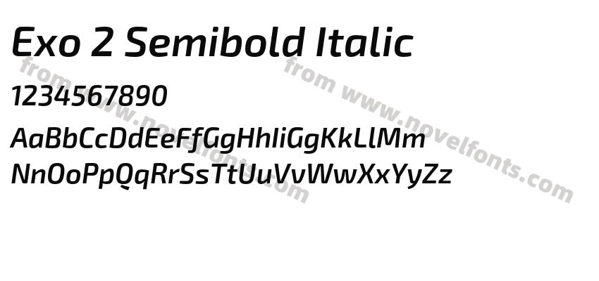 Exo 2 Semibold ItalicPreview