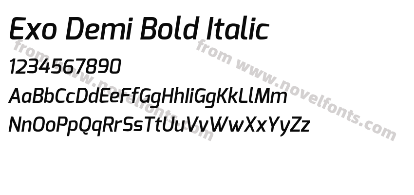 Exo Demi Bold ItalicPreview