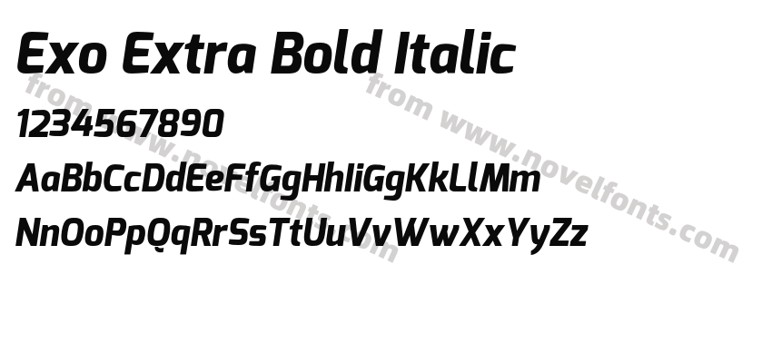 Exo Extra Bold ItalicPreview