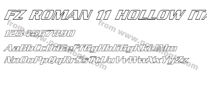 FZ ROMAN 11 HOLLOW ITALICPreview