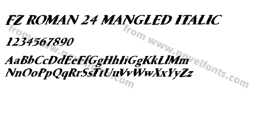 FZ ROMAN 24 MANGLED ITALICPreview